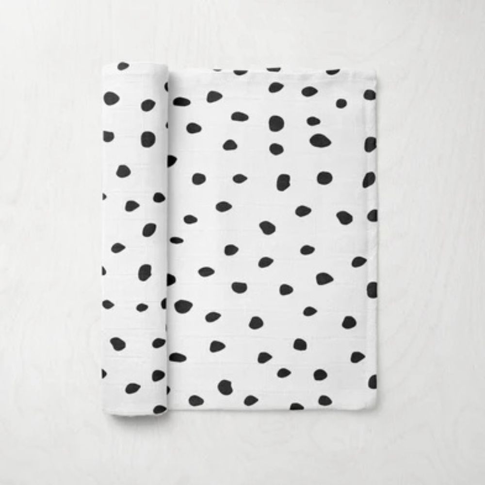 Spotty Muslin Swaddle Blanket by BabyBells